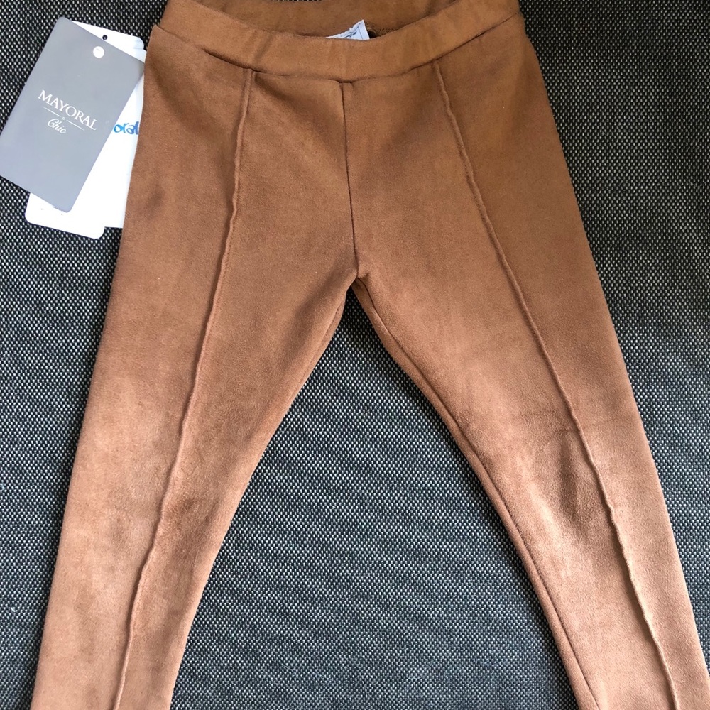 Mayoral Faux-Suede Pintucked Leggings